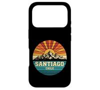 Retro Santiago Chile Mountain Sun Distressed Circular Badge Case for iPhone 17 Pro