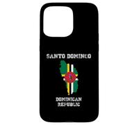 Retro Santo Domingo Dominican Republic Distressed Flag Case for iPhone 15 Pro Max
