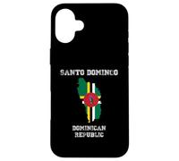 Retro Santo Domingo Dominican Republic Distressed Flag Case for iPhone 16 Plus