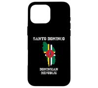 Retro Santo Domingo Dominican Republic Distressed Flag Case for iPhone 16 Pro Max
