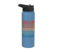 Retro Sarcasm Because Beating People Up is Illegal Vintage Stainless Steel Insulated Water Bottle