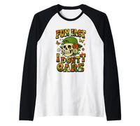 Retro Sarcastic Saying Fun Fact I Don't Care Funny Floral Raglan Baseball Tee