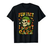 Retro Sarcastic Saying Fun Fact I Don't Care Funny Floral T-Shirt