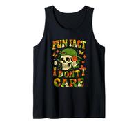 Retro Sarcastic Saying Fun Fact I Don't Care Funny Floral Tank Top
