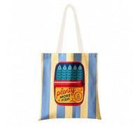 Retro Sardine-Patterned Striped Canvas Tote Bag Large Capacity Cute And Reusable Bags Weekend Travel Bag For Everyday Summer Shopping, And Birthday Present For Women Girl/Best Friend (D)