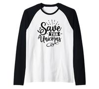 Retro Save The Unicorn - Inspirational Bible Verse Christian Raglan Baseball Tee