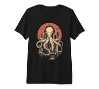 Retro sc-fi Octopus Colossal Cephalopod Over Cityscape Premium T-Shirt