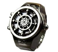 Retro Schedule Finger Jewelry - Creative Steampunk Style Fashion Accessory | Antique Inspired Watch Band Rotating Ornament for Events, Meeting, Festival, Outing, Rudder Black Ancient, Consulte la
