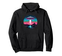 Retro Sci-Fi Alien Abduction Sunset I UFO Pullover Hoodie