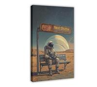 Retro Sci-Fi Futuristic Space Astronaut Art Canvas Poster Bedroom Decor Landscape Office Room Decor Gift 12" L X 18" W