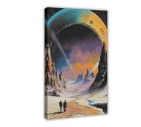 Retro Sci-Fi Pink Floyd Canvas Poster Wall Art Decor Print Picture Paintings for Living Room Bedroom Decoration 12x18inch(30x45cm)