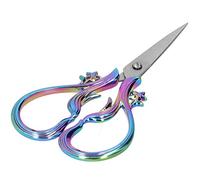 Retro Scissor Stainless Steel Embroidery Scissor, Craft Sewing Scissors for Needlework and DIY Art, Ergonomic Handle with Rust Resistance for Sewing Supplies (Colorful)