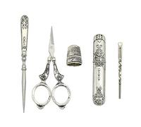 Retro Scissors Vintage Scissors Awl Threader Thimble Embroidery Scissors Tailor Scissors Craft Fabric Tools for Sewing Supplies