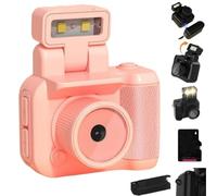 Retro Scope Mini Camera with 1.4In LCD Screen,Digital Keychain Camera with Charging Base,Portable Thumb Camera for Travel Life,Vintage Tiny Nostalgia Cam with 6 Filters,1080P Video,90° Flip Flash