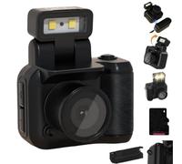 Retro Scope Mini Camera with 1.4In LCD Screen,Digital Keychain Camera with Charging Base,Portable Thumb Camera for Travel Life,Vintage Tiny Nostalgia Cam with 6 Filters,1080P Video,90° Flip Flash