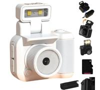 Retro Scope Mini Camera with 1.4In LCD Screen,Digital Keychain Camera with Charging Base,Portable Thumb Camera for Travel Life,Vintage Tiny Nostalgia Cam with 6 Filters,1080P Video,90° Flip Flash
