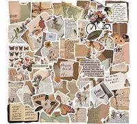 Retro Scrapbook Aesthetic 50PCS Stickers for Water Bottle Laptop Luggage Notebook DIY Crafts Journal Guitar Skateboard Computer Bike,Vintage Travel Waterproof Decals for Teens Adults Girls Boy
