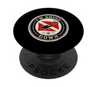 Retro Scuba Diver Scuba Flag Going Down Diving PopSockets Adhesive PopGrip