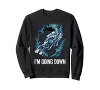 Retro Scuba Diver Scuba Flag Going Down Diving Sweatshirt
