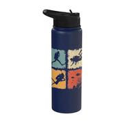 Retro Scuba Diving Dive Compilation Diver Man Woman Kid Stainless Steel Insulated Water Bottle
