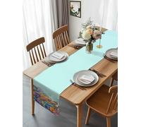 Retro Sea Turtle Coral Seaweed Seashells Table Runner 108 Inches Long, Underwater World Washable Table Runners Heat-Insulation Kitchen Dining Table Decorations for Home Party Decor 13x108in