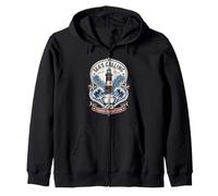Retro Sea's Calling Sailorcore Fishermencore Zip Hoodie