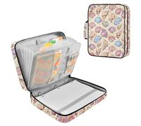 Retro Seashells Zipper Binder Bag 3 Ring 6-Tab Expanding File Folder 500 Sheets Organizer for School Work Office