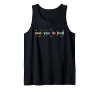 Retro See You In Hell Progress Pride Social Justice LGBTQ Tank Top