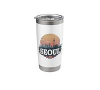 Retro Seoul Landscape Vintage Souvenir Stainless Steel Insulated Tumbler