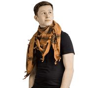 Retro Seventy2 Adult Shemagh Scarves Mens Arab Scarf Cotton Winter Womens Wrap Palestinian Desert Keffiyeh (Orange/Black)