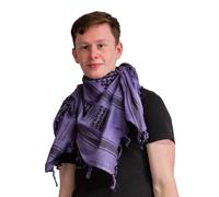 Retro Seventy2 Adult Shemagh Scarves Mens Arab Scarf Cotton Winter Womens Wrap Palestinian Desert Keffiyeh (Purple/Black)