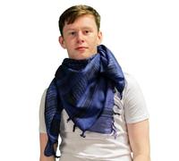Retro Seventy2 Adult Shemagh Scarves Mens Arab Scarf Cotton Winter Womens Wrap Palestinian Desert Keffiyeh (Blue/Black)