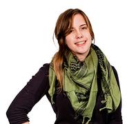 Retro Seventy2 Ladies Pure Cotton Shemagh Scarves Womens Winter Wrap Unisex Arab Scarf Keffiyeh Shawl (Olive/black)