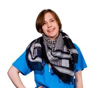 Retro Seventy2 Ladies Pure Cotton Shemagh Scarves Womens Winter Wrap Unisex Arab Scarf Keffiyeh Shawl (Black/Grey)