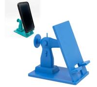 Retro Sewing Machine Shaped Phone Holder, Hands-Free Desk Mount for Sewists and Crafters, Universal Fit for All Smartphones, Compact Craft Room Accessory，Blue