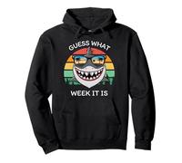 Retro Shark 2025 Week Guess What Week It Is Shark Lover Crew Pullover Hoodie