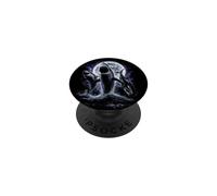 Retro Sharks Howling Under Full Moon Space Night Y2K 90s PopSockets Adhesive PopGrip
