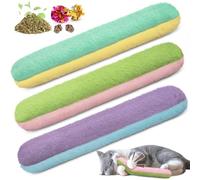 Retro Shaw Cat Toys Kicker Pillows 3Pcs, Refillable Catnip Toys with Crinkle Sound Inside, Interactive Indoor Cat Nip Kitty Kick Sticks for Kitten 10.1 Inches