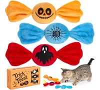 Retro Shaw Cat Toys Sweet Treats,3PCS Catnip Toys with Crinkle Sound Inside,Trick or Treat for Halloween Kitten Toys,Interactive Indoor Kitty Kicker for All Breeds