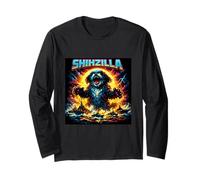 Retro Shih Tzu Zilla Funny Boys Girls Costume Plush Meme Long Sleeve T-Shirt