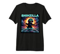 Retro Shih Tzu Zilla Funny Boys Girls Costume Plush Meme Premium T-Shirt
