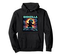 Retro Shih Tzu Zilla Funny Boys Girls Costume Plush Meme Pullover Hoodie
