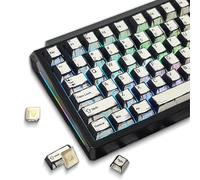 Retro Shine Through PBT Keycaps,White Japanese Manga Key Caps, Anime Themed Double Shot RGB Backlit Side Printed Keycaps Set 137 Keys for 60 65 75 100 Percent Cherry MX Switches Gaming Keyboard