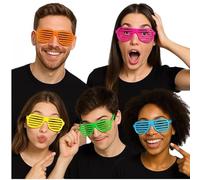 Retro Shutter Glasses for Adults - 80s Neon Party Sunglasses, Festival & Rave Accessories for Men and Women - Fun Fancy Dress Eyewear for Events & Costumes (Yellow)