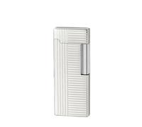 Retro Side-Slide Grinding Wheel Soft Flame Lighter, Metal flip Cover, Butane Rechargeable, Adjustable Flame, Multi-Functional and Practical lighters(Silver4)
