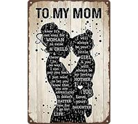 Retro Sign Mother's Day I Know I't Not Easy for A Woman Raise Kid Cute Metal Sign Vintage Tin Sign Mom Plate Decor Mom Gifts Daughter to Mom Birthday Anniversary Housewarming Gift 5.5x8inch
