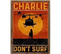 Retro Sign Tin Sign Charlie Don't Surf Aluminum Sign Wall Decor Shed Garage Man Cave Kitchen 8x12 Inch