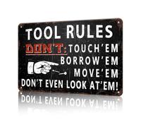 Retro Signs Tool Rules Vintage Signs Retro Aluminum Tin Sign For Kitchen Home Office Bar Cafe 5.5X8 Inch