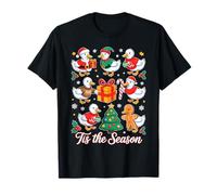 Retro Silly Goose Santa Cute Merry Christmas Tis The Season T-Shirt