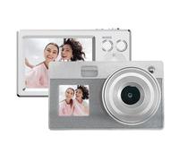 Retro Silver Digital Camera 16x Opticaled Zooming Double Screens High Resolution Imaging For Youth Photography Double Screen Digital Camera For Students
